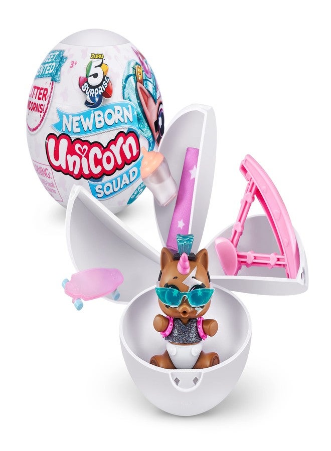 5 Surprise Unicorn Squad Series 5 - Newborn Unicorn Squad by ZURU (2 Pack) Exclusive and Mystery Collectibles Toys White/Light Blue - Image 2
